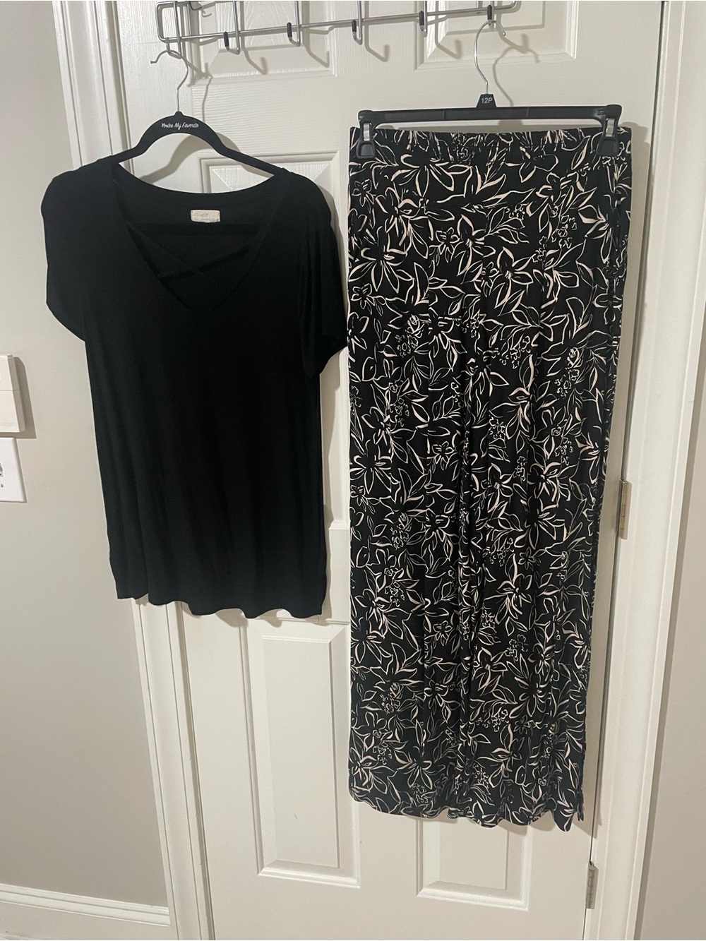 Black cream pallazzo set